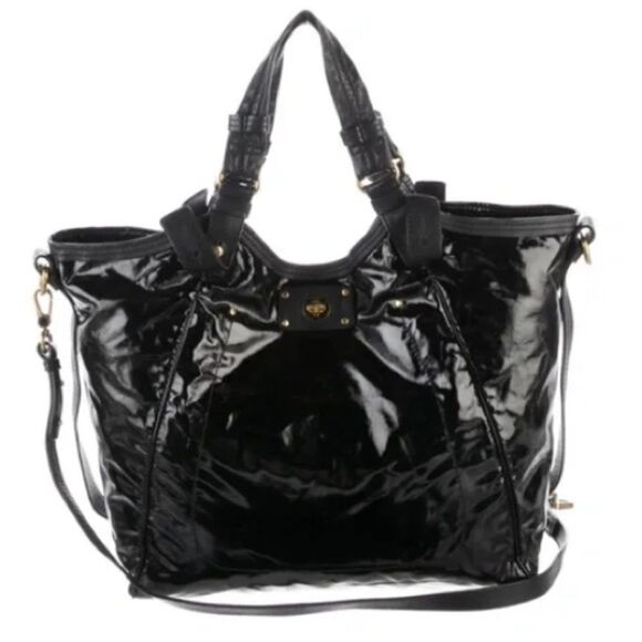 *Marc Jacobs* Black Patent Hobo Tote EUC